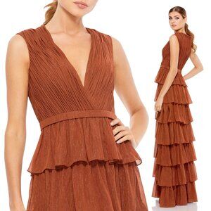 NWT MAC DUGGAL | SPARKLY RUFFLE LAYERED GOWN #49287